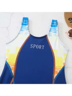 Colorblock Letter Sporty Swimsuits -Kids Clothing Shop P 20240527145035896 942