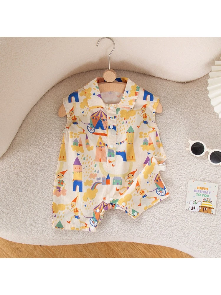 Cartoon Pattern Cotton Loose Rompers 1 Cartoon Pattern Cotton Loose Rompers