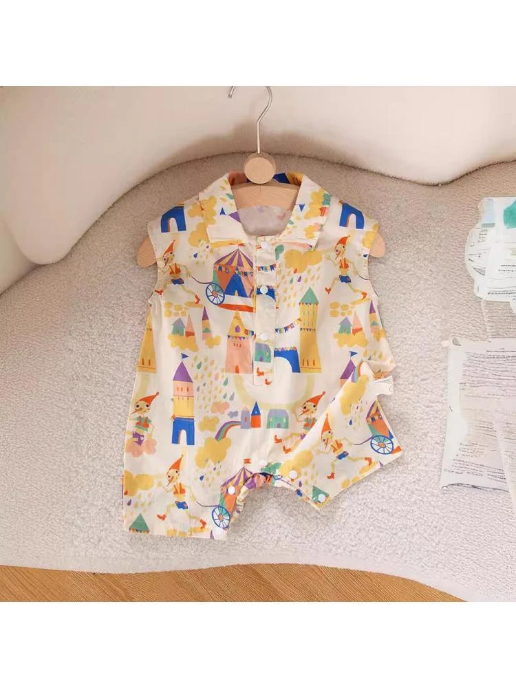 Cartoon Pattern Cotton Loose Rompers 3 Cartoon Pattern Cotton Loose Rompers - Image 3