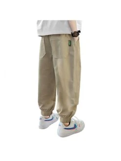 Solid Color Cotton Mid-rise Boy Long Pants