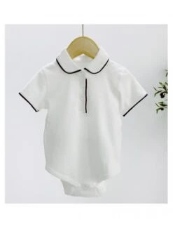 Solid Color Cotton Fitted Rompers -Kids Clothing Shop P 20240603092503626 608