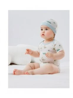 Cartoon Pattern Crewneck Fitted Rompers -Kids Clothing Shop P 20240603100021304 515