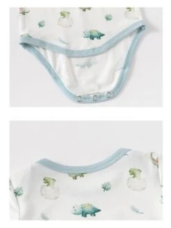 Cartoon Pattern Crewneck Fitted Rompers -Kids Clothing Shop P 20240603100022380 156