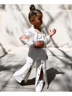 Solid Color Boat Neck Cropped Girl Clothing 3 Piece Sets -Kids Clothing Shop P 20240603114504946 926