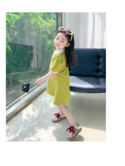 Solid Color Pure Color Princess Girl Dresses -Kids Clothing Shop P 20240603114545045 200