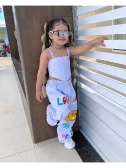 Digital Printing Boat Neck Cropped Girl Clothing Sets -Kids Clothing Shop P 20240603120503910 732