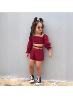 Chain Boat Neck Bodycon Girl Clothing Sets