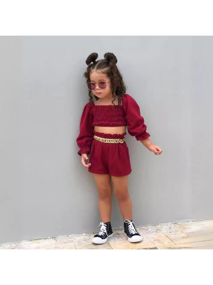 Chain Boat Neck Bodycon Girl Clothing Sets 4 Chain Boat Neck Bodycon Girl Clothing Sets - Image 4