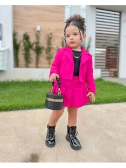 Pleated Solid Color Leisure Girl Clothing Sets -Kids Clothing Shop P 20240603162012832 931