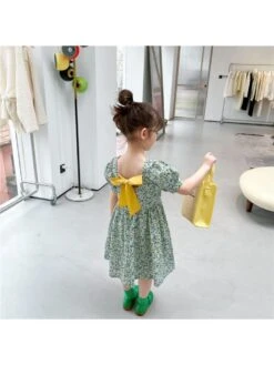 Bow Solid Color Adorable Girl Dresses -Kids Clothing Shop P 20240603162535500 530