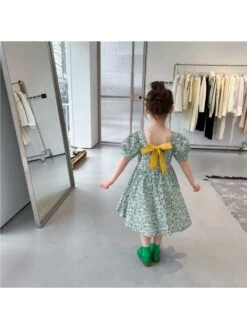 Bow Solid Color Adorable Girl Dresses -Kids Clothing Shop P 20240603162537407 638