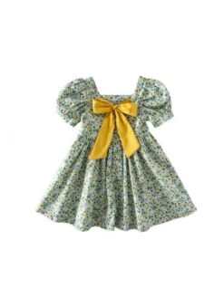 Bow Solid Color Adorable Girl Dresses -Kids Clothing Shop P 20240603162537971 526