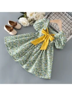 Bow Solid Color Adorable Girl Dresses -Kids Clothing Shop P 20240603162538455 302