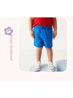 Solid Color Cotton Low Rise Boy Short Pants