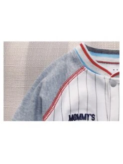 Colorblock Letter Pattern Single Breasted Sleepsuits -Kids Clothing Shop P 20240604104010596 494