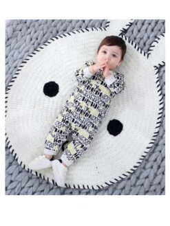 Letter Pattern Crewneck Cotton Sleepsuits -Kids Clothing Shop P 20240604112028750 463