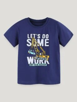 Letter Pattern Crewneck Knitting Boy Tops