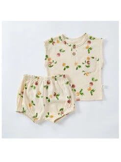 Crewneck Cotton Two Buttons Sets -Kids Clothing Shop P 20240604152024396 873