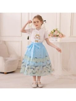 Butterfly Pattern Short Sleeve Princess Girl Clothing Sets -Kids Clothing Shop P 20240604154013683 956