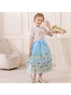 Butterfly Pattern Short Sleeve Princess Girl Clothing Sets -Kids Clothing Shop P 20240604154014750 425
