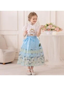 Butterfly Pattern Short Sleeve Princess Girl Clothing Sets -Kids Clothing Shop P 20240604154015875 581