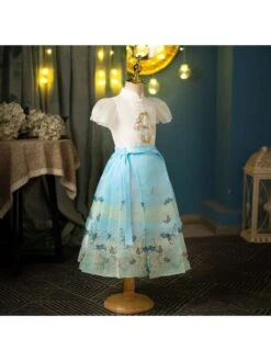 Butterfly Pattern Short Sleeve Princess Girl Clothing Sets -Kids Clothing Shop P 20240604154016971 807