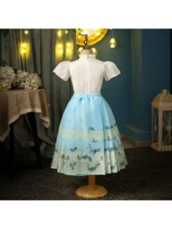 Butterfly Pattern Short Sleeve Princess Girl Clothing Sets -Kids Clothing Shop P 20240604154017682 241