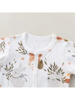 Cartoon Pattern Crewneck Cotton Sleepsuits -Kids Clothing Shop P 20240604163539882 709