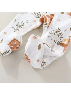 Cartoon Pattern Crewneck Cotton Sleepsuits -Kids Clothing Shop P 20240604163541285 709