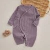 Solid Color Crewneck Cotton Sleepsuits