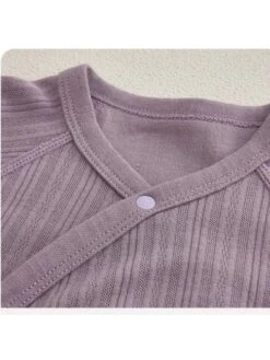 Solid Color Crewneck Cotton Sleepsuits -Kids Clothing Shop P 20240605104525262 465