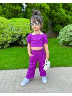 Solid Color Bateau Neckline Fitted Girl Clothing Sets 8 Solid Color Bateau Neckline Fitted Girl Clothing Sets -Kids Clothing Shop P 20240605105516908 896