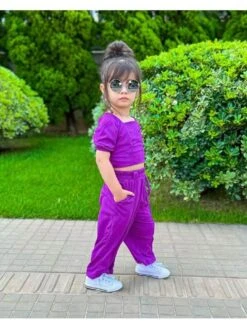 Solid Color Bateau Neckline Fitted Girl Clothing Sets 9 Solid Color Bateau Neckline Fitted Girl Clothing Sets -Kids Clothing Shop P 20240605105517528 853