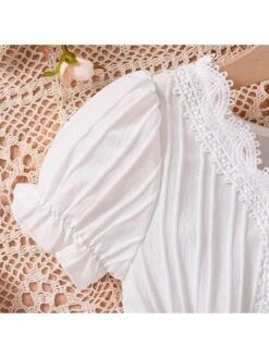 Solid Color With Belt Princess Girl Dresses -Kids Clothing Shop P 20240605150425488 397