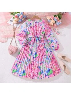 Flower Long Sleeve Princess Girl Dresses