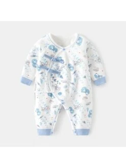 Cartoon Pattern Crewneck Loose Sleepsuits