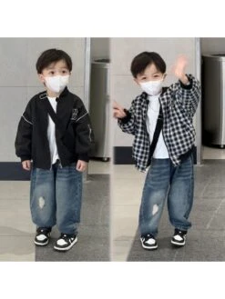 Letter Nylon Baseball Jacket Boy Coat