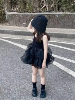 Solid Color Spaghetti Straps Cotton Girl Dresses -Kids Clothing Shop P 20240606120020153 682