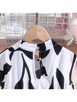 Flower Print One Button Girl Dresses -Kids Clothing Shop P 20240606142404302 991