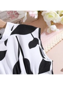 Flower Print One Button Girl Dresses -Kids Clothing Shop P 20240606142404814 687