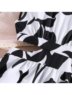 Flower Print One Button Girl Dresses -Kids Clothing Shop P 20240606142405498 998