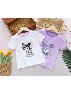 Crewneck Short Sleeve Cotton Girl Tops -Kids Clothing Shop P 20240607085209693 273