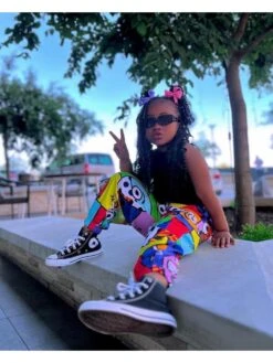 Pattern Crewneck Fitted Girl Clothing Sets -Kids Clothing Shop P 20240607110057267 459