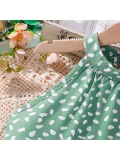 Round Neck Off Shoulder One Button Girl Dresses -Kids Clothing Shop P 20240607112816173 848