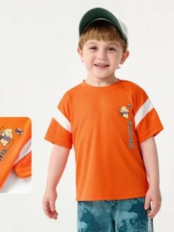 Cartoon Pattern Colorblock Leisure Boy Tops