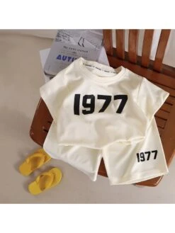 Letter Pattern Letter Sporty Boy Clothing Sets