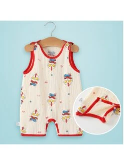 Lacework Crewneck Cotton Rompers