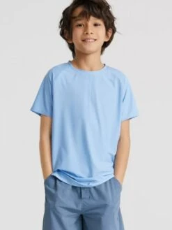 Solid Color Crewneck Short Sleeve Boy Tops