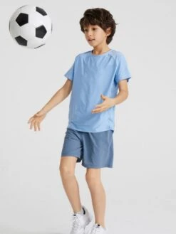 Solid Color Crewneck Short Sleeve Boy Tops -Kids Clothing Shop P 20240607151217685 704