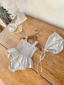 Solid Color Ruffle Smocking A-line Swimsuits -Kids Clothing Shop P 20240608103612499 689